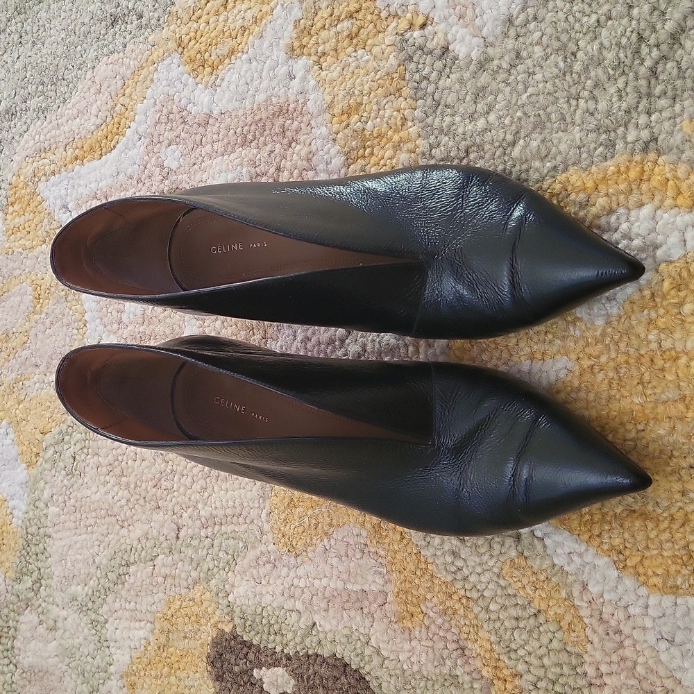 Céline pointy patent ankle boots